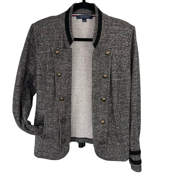 Women's Blazer / Jacket Grey Size L Large Tommy Hilfiger Military Band. - Picture 1 of 14
